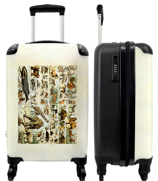 Ruimbagage koffer met 4 wielen en TSA slot (Vintage - Dieren - Wild - Kunst - Illustratie)