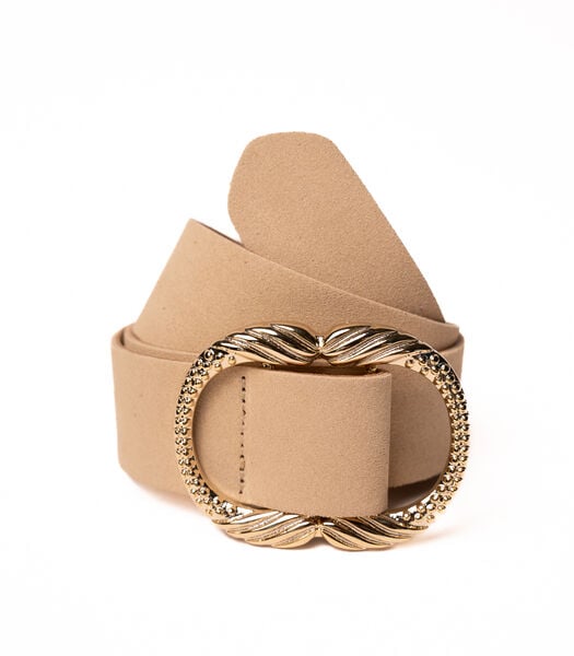 Ceinture Femme Cuir Beige 4 cm