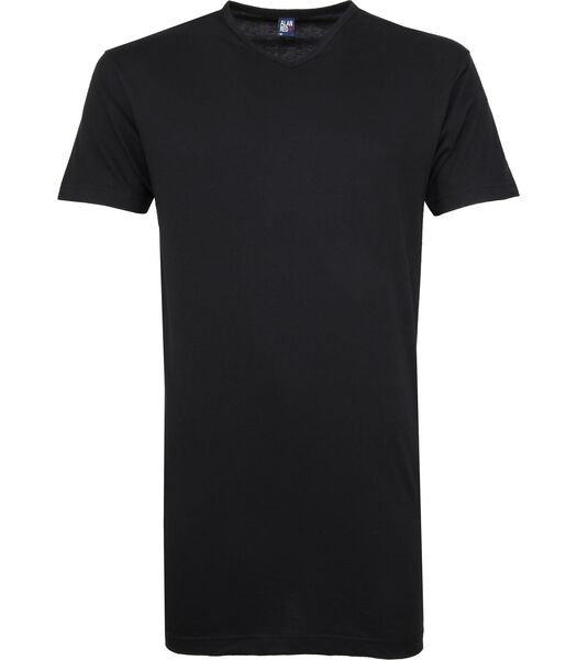 Vermont Extra Lang V-Hals T-Shirt Zwart 2Pack