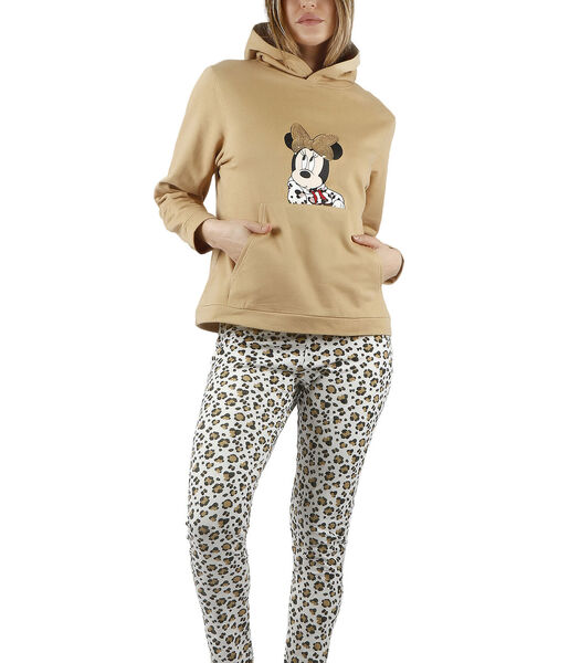 Pyjama outfit broek met capuchon top Minnie Leopardo