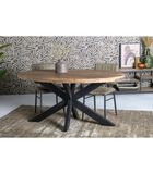 Omerta - Table de salle à manger - ovale - 160cm - mangue - naturel - pied Spider en acier - laqué noir image number 1