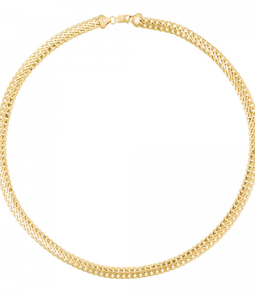 Gouden driekleur halsketting 375/1000