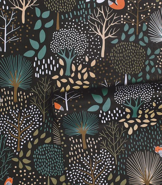 Papier peints forêt et renard M. Fox, Lilipinso