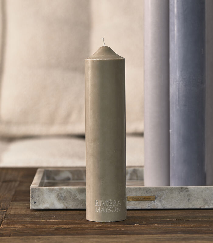 Stompkaars wit, Cilinder kaars (ØxH) 7x30 - RM Rustic Pillar Candle image number 3