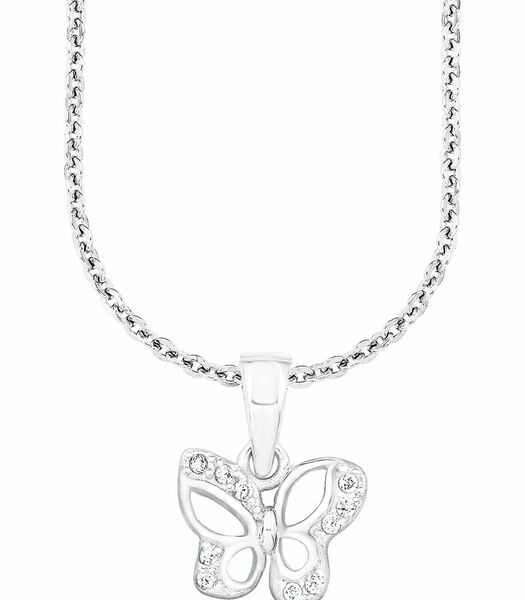 Chaîne avec pendentif pour fille, argent 925 sterling, zirconium synth. | papillon
