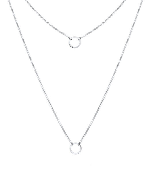 Halsketting Dames Layer Cirkels Geo Classic Basic Trend In 925 Sterling Zilver