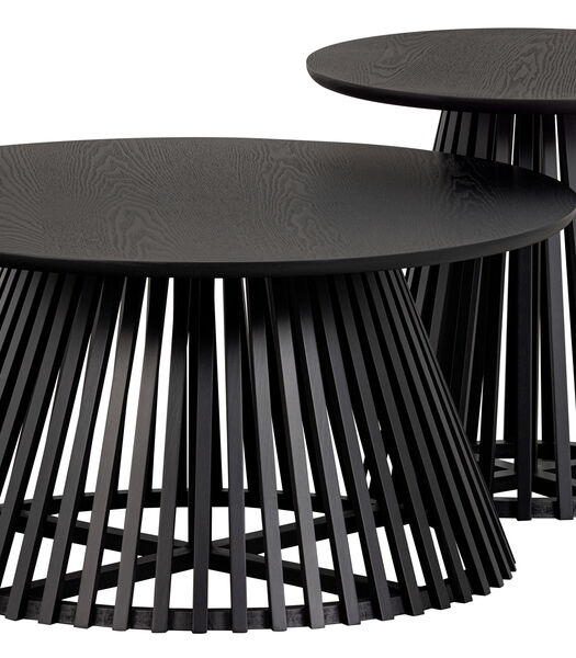 Table d'Appoint - Bois - Noir - 48x50x50 - Slats High