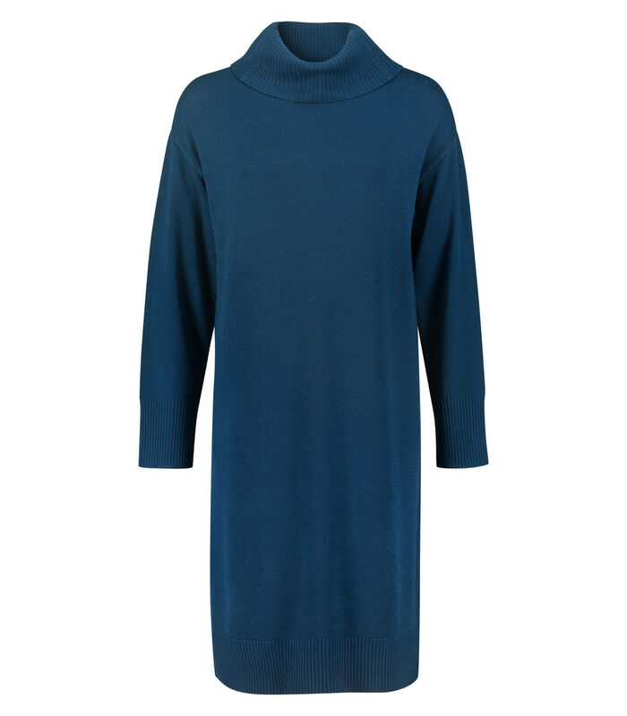 Gebreide jurk met col image number 2