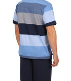 Homewear pyjamashorts t-shirt Stay Stripes blauw image number 1