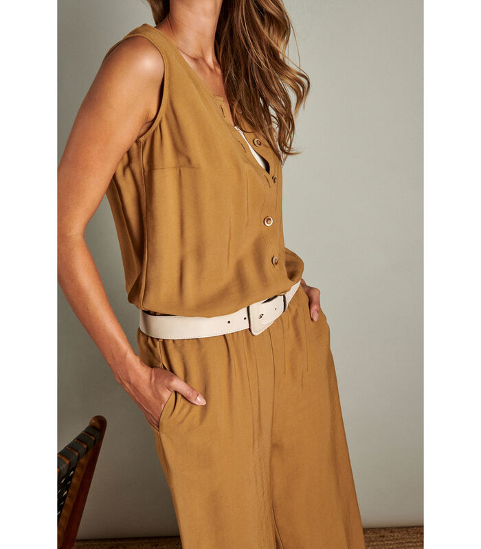 Toffe jumpsuit in zacht camel image number 1