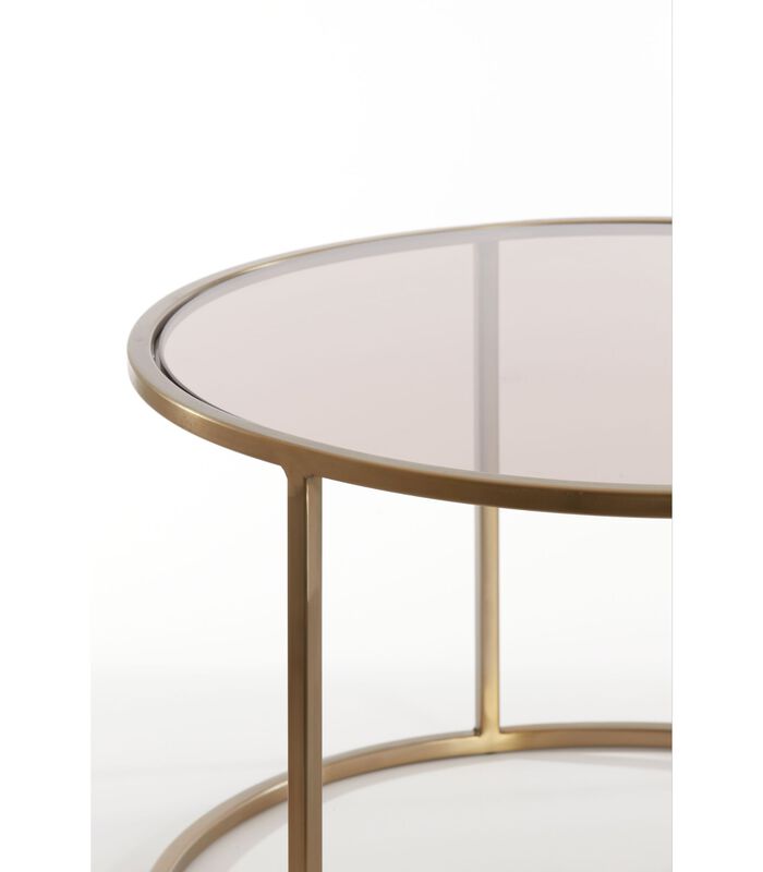 Table de salon Duarte - Brun/Or - Ø65+Ø75cm image number 4