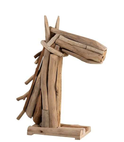 TêTE DE CHEVAL -  Figurine décorative  bois, naturel