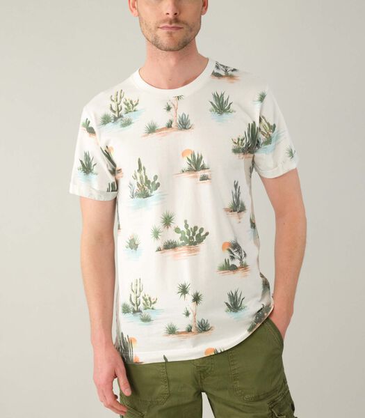 MERIDAN - Heren t-shirt met tropisch patroon meridan