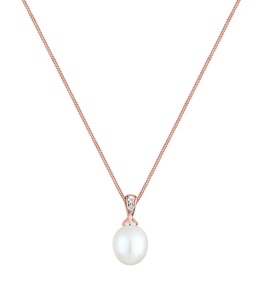Collier Femme Perle Classique Avec Diamant (0.05 Ct.)  (925/1000) Argent