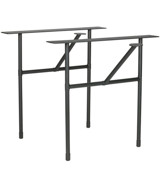 Pied de table en forme de H - Métal - Noir - 72x79x36 cm - Tablo