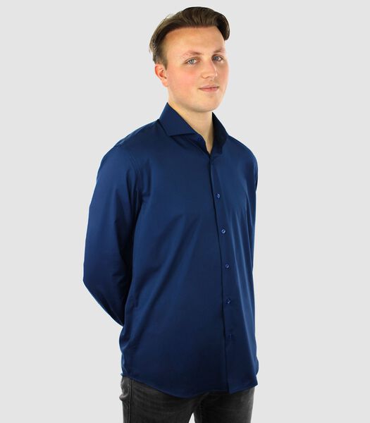 Chemise sans repassage - Marine / Bleu Foncé - Coupe Regular - Bambou - Homme