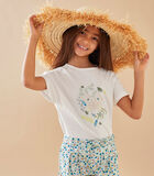 T-shirt met vlinderprint en korte mouwen, ecru image number 0