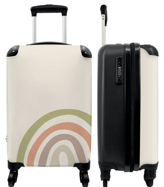 Bagage à main Valise avec 4 roues et serrure TSA (Arc-en-ciel - Beige - Vert - Enfants - Abstrait)