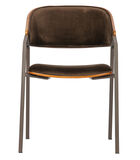 Lot de 2 chaises de table - Velours - Marron - 76x51x56 - Clan image number 1