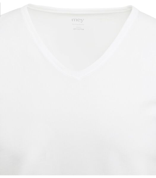 V-hals Dry Cotton T-shirt Wit