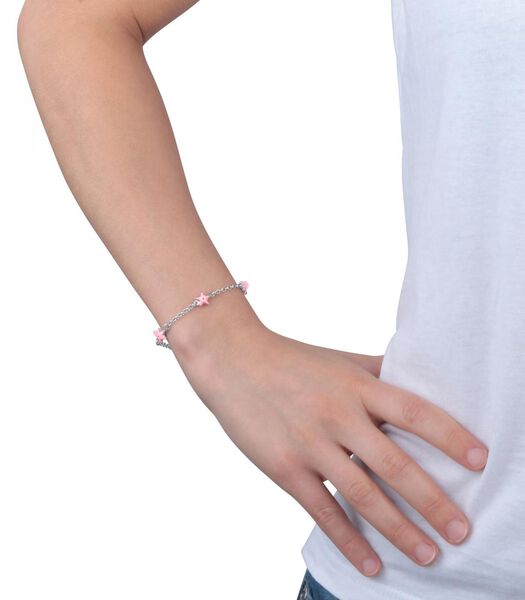 Armband in Zilver 925, Emaille B-BABY