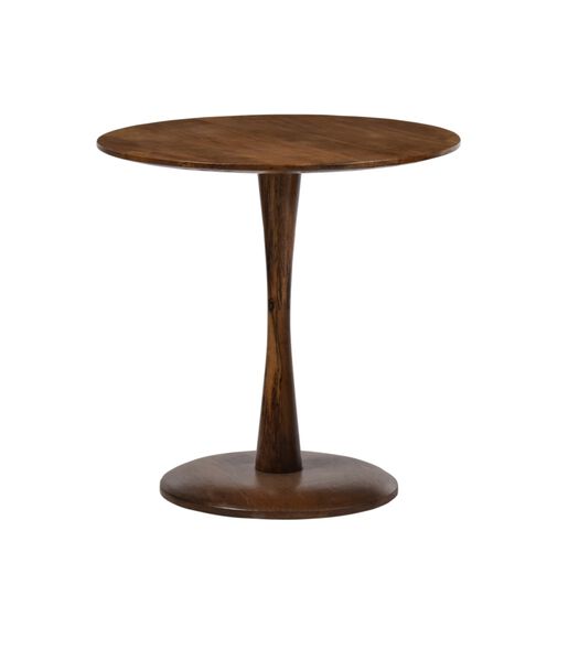 Scandi-design - Table basse - ronde - 50cm - marron - bois de manguier - massif - pied central