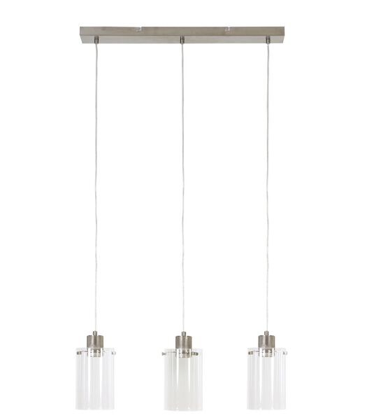 Hanglamp Vancouver - Nikkel Glas -  65x12x18,5cm - 3L