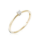 Ring 'Petit solitaire' geelgoud en diamanten image number 0