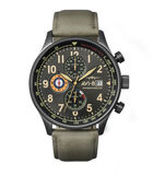 Japans quartz chronograaf horloge voor heren - Lederen band - Datum - Hawker Hurricane image number 0