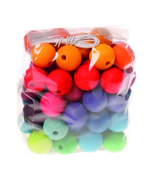 60 Wooden Beads