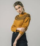 Ribbon Jaquard Sweater Mustard image number 0