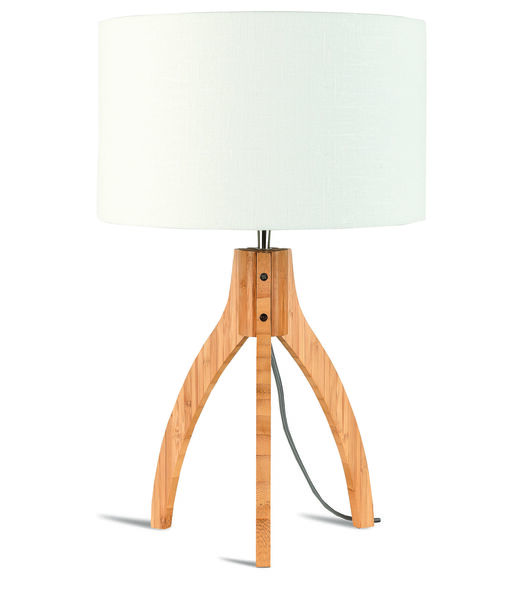 Lampe de table Annapurna - Blanc/Bambou - Ø36cm