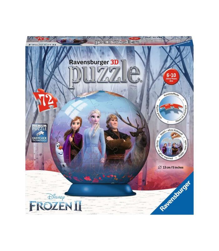 3D puzzel Disney Frozen 2 puzzelbal - 72 stukjes image number 0