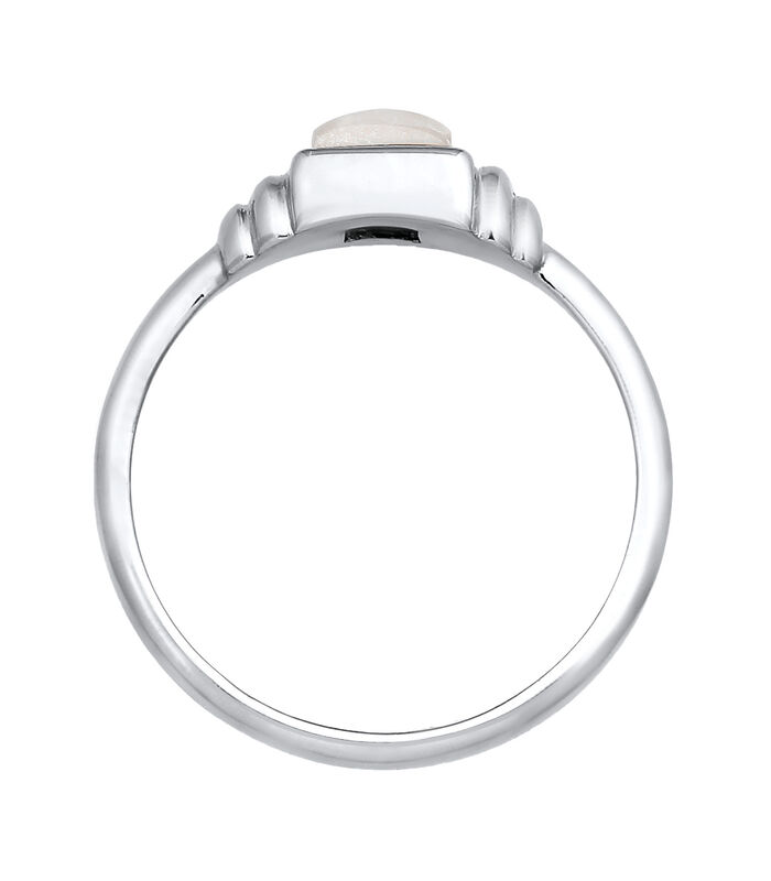 Ring Elli Premium Ring Dames Kwadraat Vintage Met Maansteen In 925 Sterling Zilver Verguld image number 2