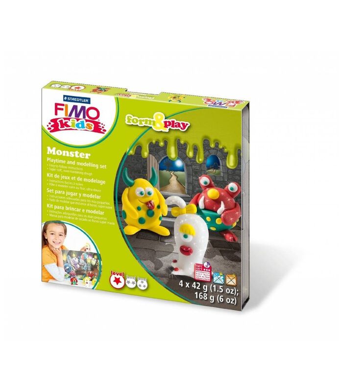Kids Form & Play modelleerset Monster - 4 x 42 gram image number 0