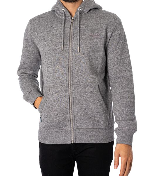 Sweatshirt à capuche zippé à logo Essential