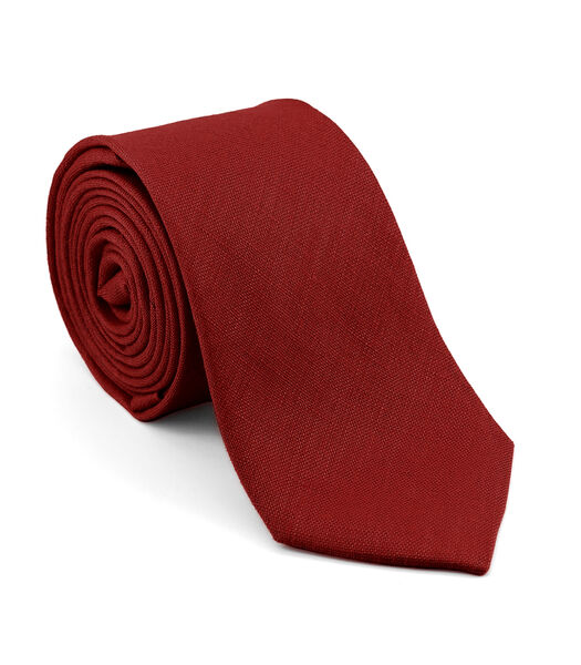 Cravate en lin rouge brique - WILD - Fabriquée à la main