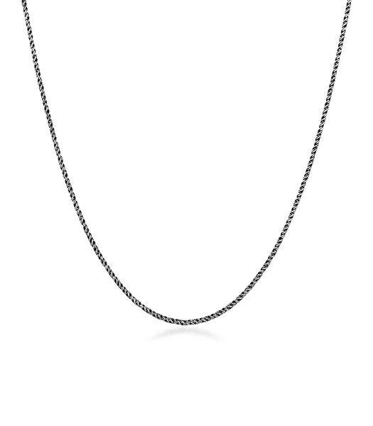 Collier Collier Pour Hommes Avec Cordon De Base Torsadé Fin En Argent Sterling 925