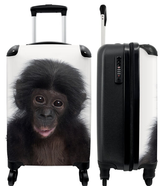 Valise spacieuse avec 4 roues et serrure TSA (Chimpanzé - Bébé - Enfants - Singe)