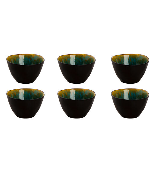 Schaal Lotus 8 cm 12 cl Turquoise Stoneware 6 stuk(s)