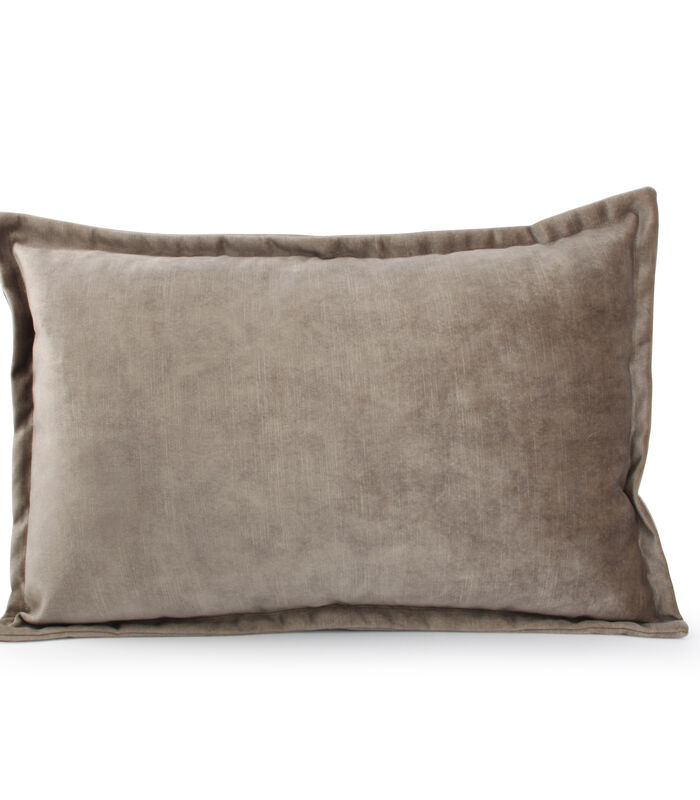 Coussin 60x40cm velvet Taupe Lounge image number 0