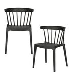 Lot de 2 chaises d'interieur et d'exterieur - Plastique - Noir - 75x52x53 - Bliss image number 0