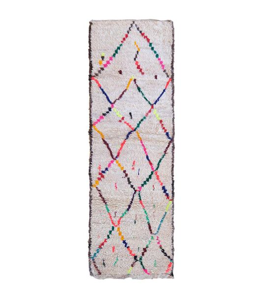 Tapis Berbere marocain pure laine 93 x 284 cm