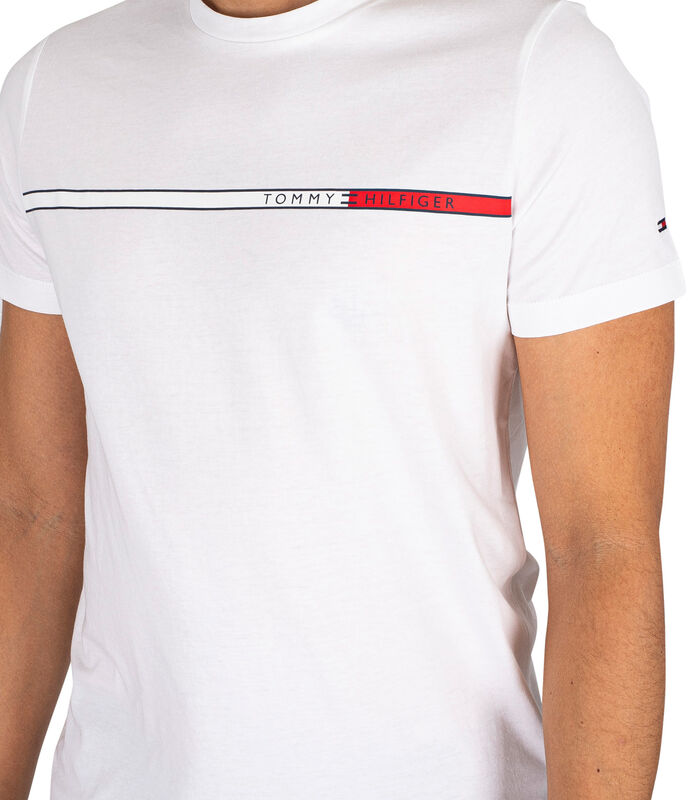 Tweekleurig T-shirt met strepen op de borst image number 3