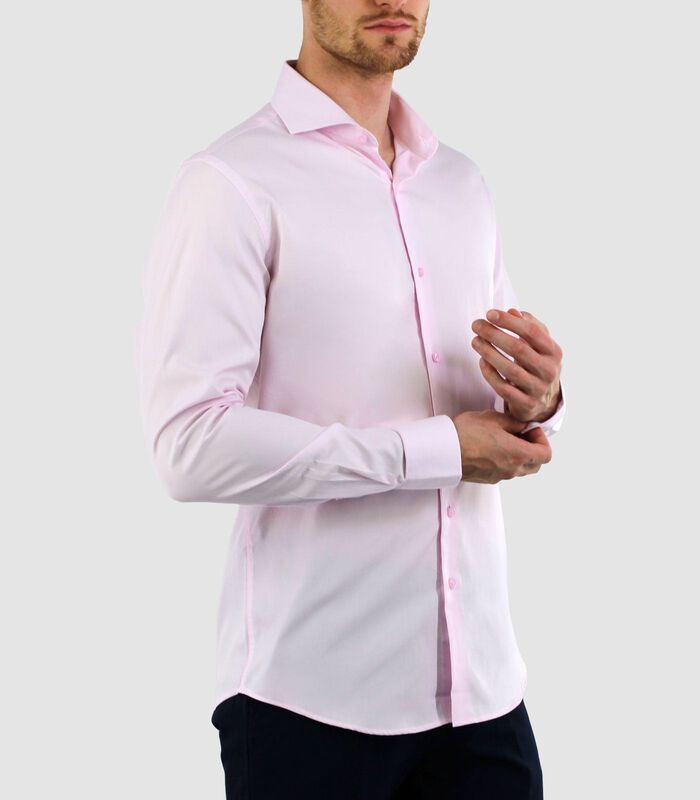 Strijkvrij Overhemd - Roze - Slim Fit - Poplin Katoen - Lange Mouw image number 1