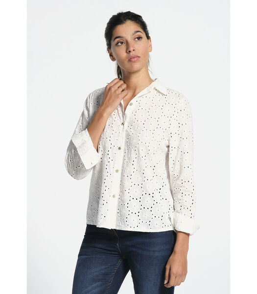 Chemise manches longues en broderie anglaise