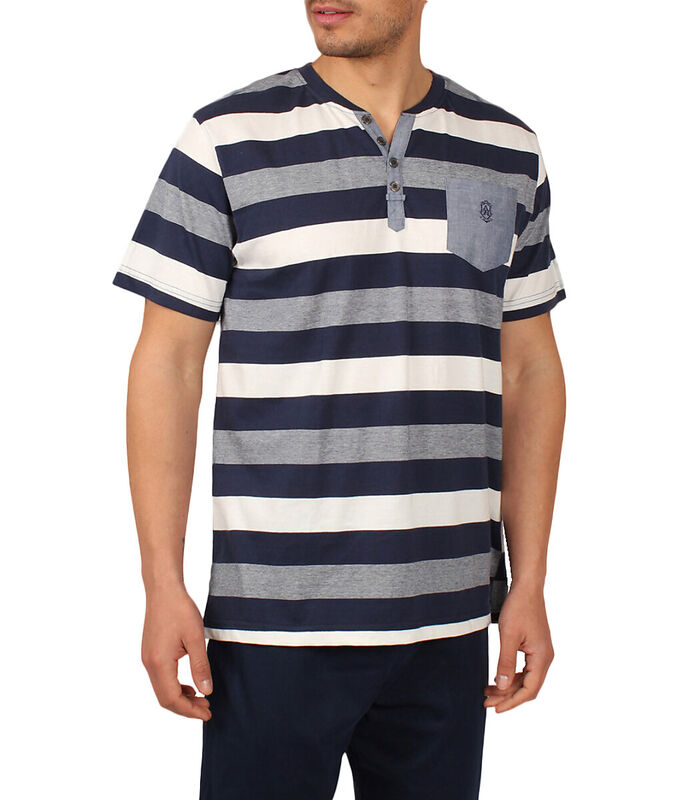 Binnenkleding pyjamashort t-shirt Greece blauw image number 0