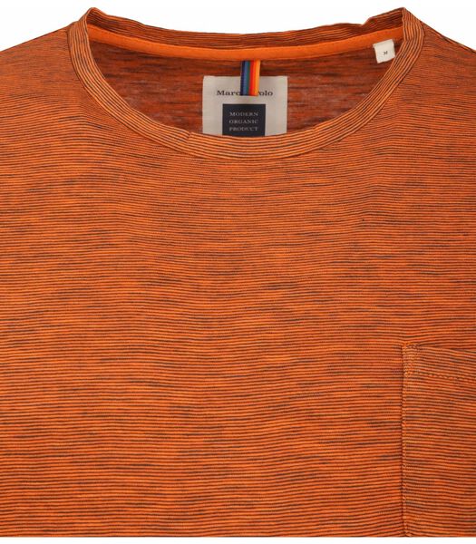 Marc O'Polo T-shirt Logo Rayures orange
