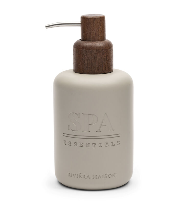 RM Spa Essential - Distributeur de savon beige avec détails en bois image number 0