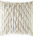 Coussin en fausse fourrure blanche fluffy image number 0